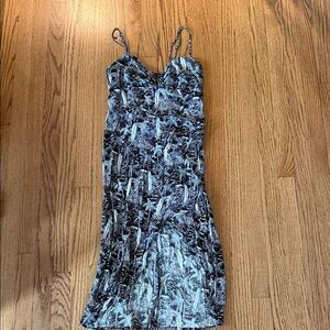 Reformation Black and White Strappy Midi Dress